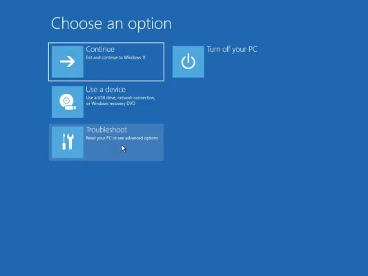Windows 11-Startreparaturmenü
