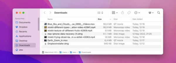 Downloads-Ordner auf dem Mac