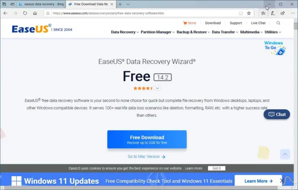 Kostenloser Download von EaseUS Data Recovery