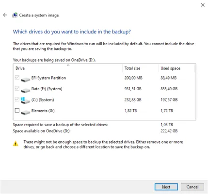 Windows 7: Laufwerksicherung auswählen
