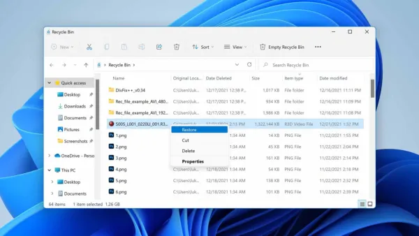 Dateien aus dem Windows-Papierkorb wiederherstellen.