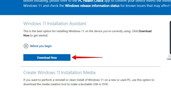 Laden Sie den Windows-Installationsassistenten herunter.