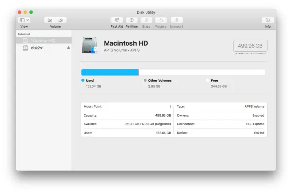 Festplatten-Dienstprogramm Mac